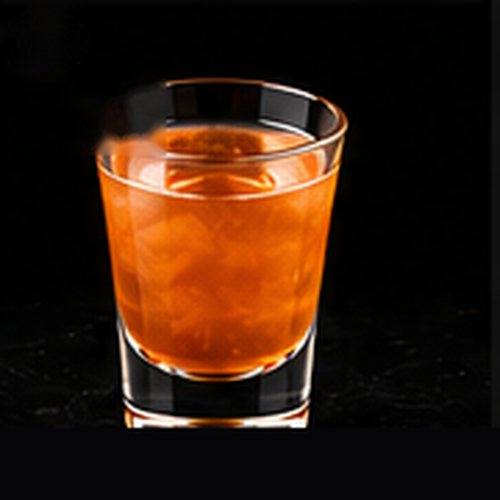 Aperol Spritz classic cocktail on a dark bar background