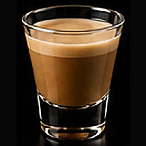Breakfast Martini classic cocktail on a dark bar background