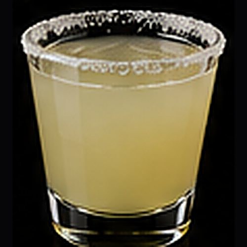 Cadillac Margarita classic cocktail on a dark bar background