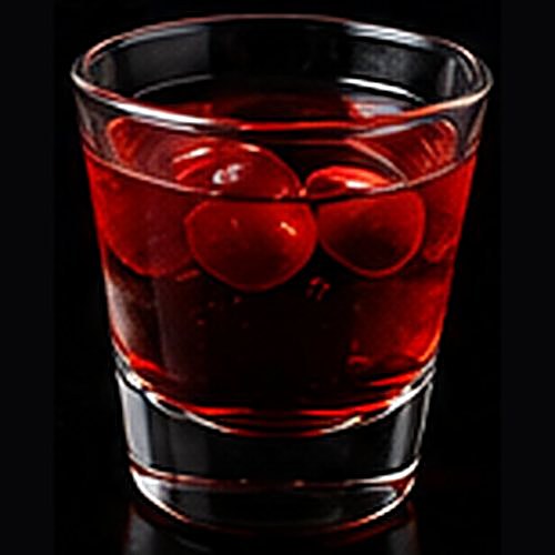 Cherry Bomb classic shot on a dark bar background