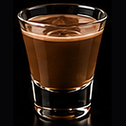 Chocolate Martini classic cocktail on a dark bar background