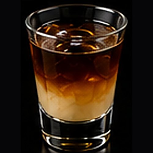 Dark 'n Stormy classic cocktail on a dark bar background