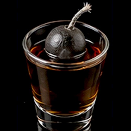 F-Bomb classic shot on a dark bar background