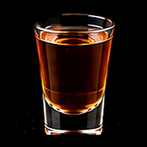 Fireball Shot classic shot on a dark bar background