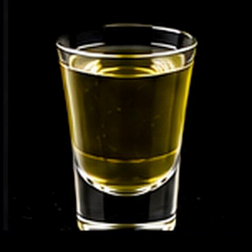 Green Tea Shot classic shot on a dark bar background