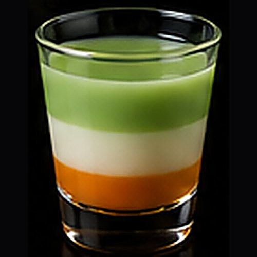 Irish Flag classic shot on a dark bar background