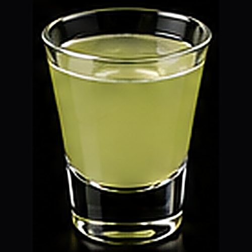 Last Word classic cocktail on a dark bar background