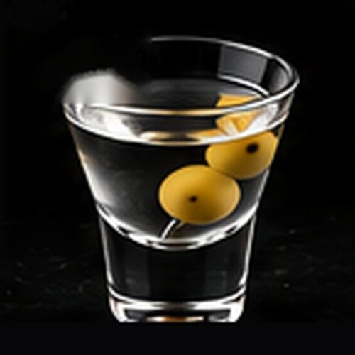 Martini classic cocktail on a dark bar background