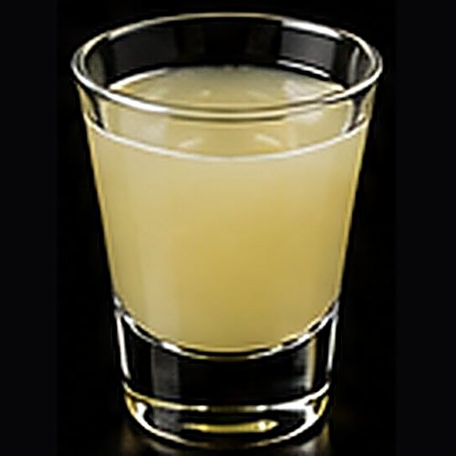 Penicillin classic cocktail on a dark bar background