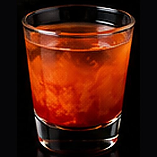 Prairie Fire classic shot on a dark bar background