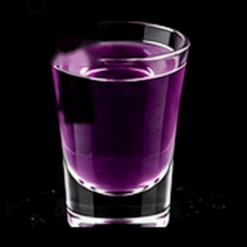 Purple Hooter classic shot on a dark bar background