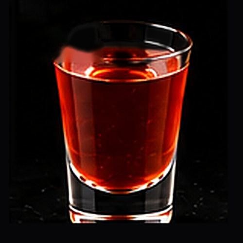 Red Headed Slut classic shot on a dark bar background