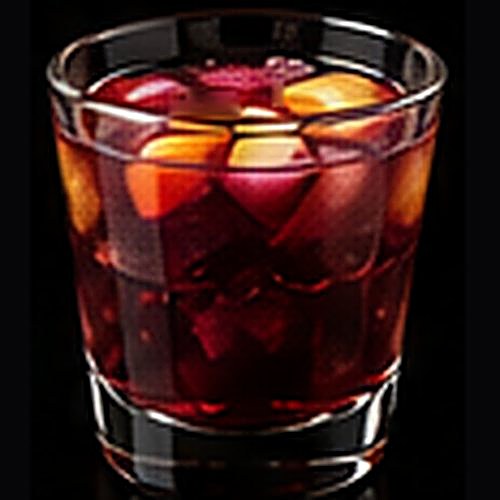 Sangria classic cocktail on a dark bar background