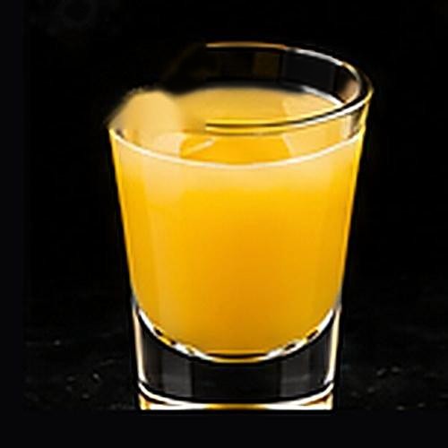 Screwdriver classic cocktail on a dark bar background
