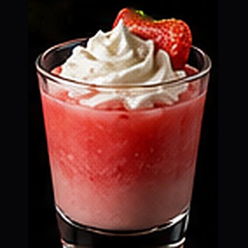 Strawberry Shortcake classic shot on a dark bar background