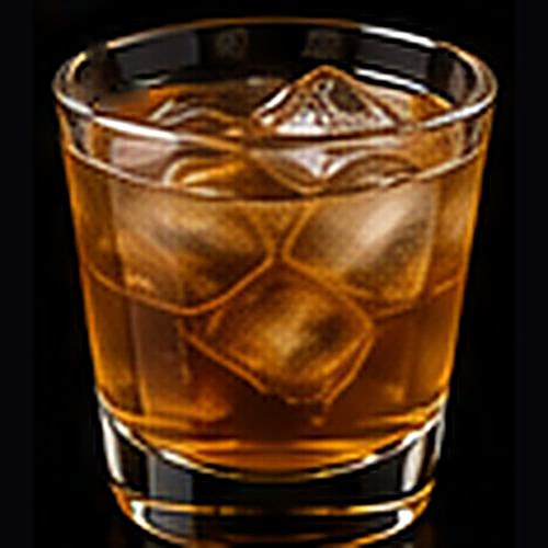 Tokyo Iced Tea classic cocktail on a dark bar background