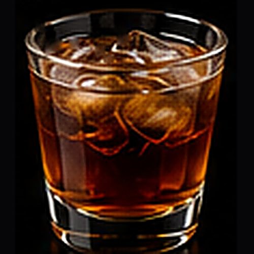 Trash Can classic cocktail on a dark bar background
