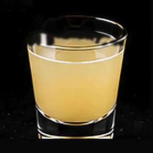 Whiskey Sour classic cocktail on a dark bar background