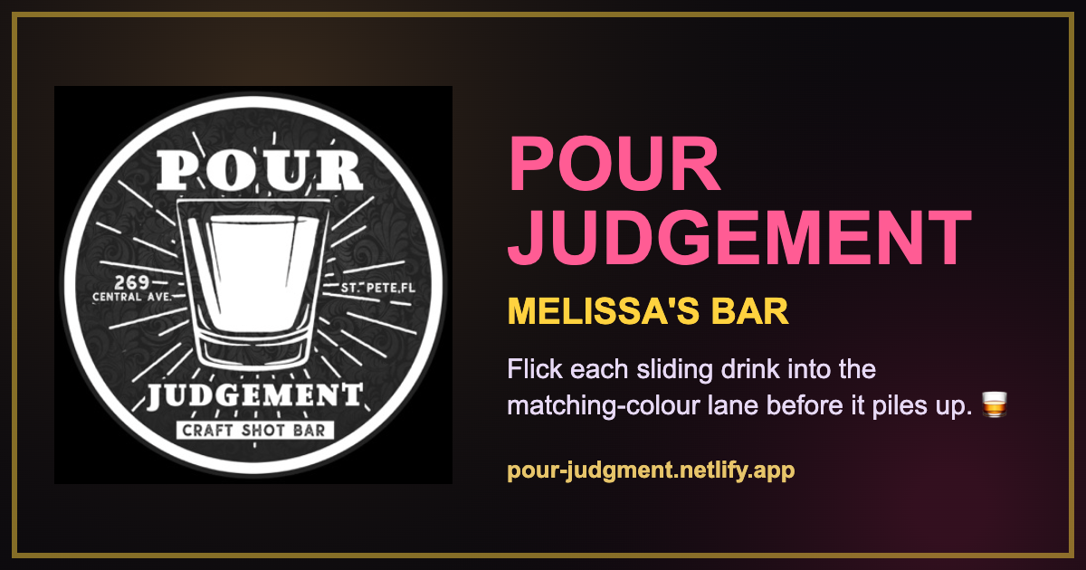 Pour Judgement: Melissa's Bar — free arcade game
