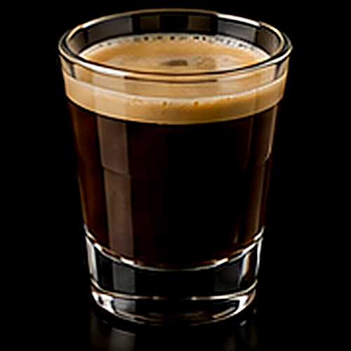AA Meeting served in a rocks glass with nutmeg on a dark bar background