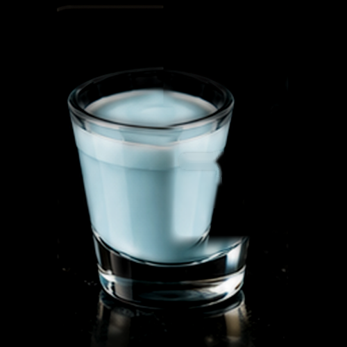 Blue Milk craft shot with none listed on a dark bar background