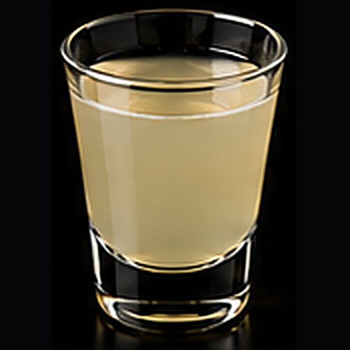 La Poire Martini served in a martini glass with none listed on a dark bar background