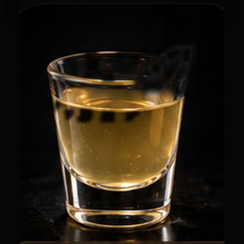 Milagro Reposado served as a bartender's actual favorite shot with served straight on a dark bar background