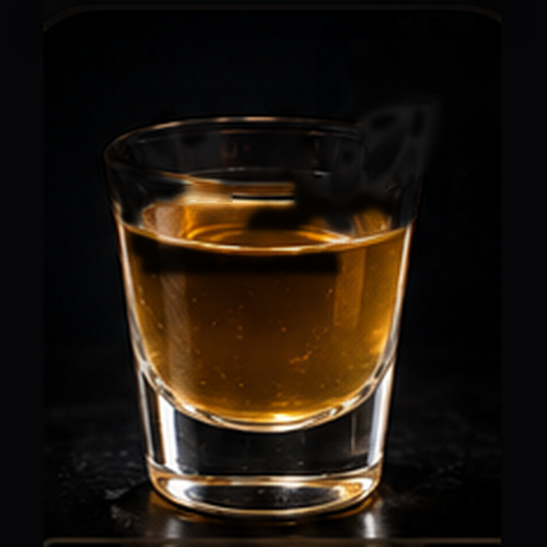 Nosotros Reposado served as a bartender's actual favorite shot with served straight on a dark bar background
