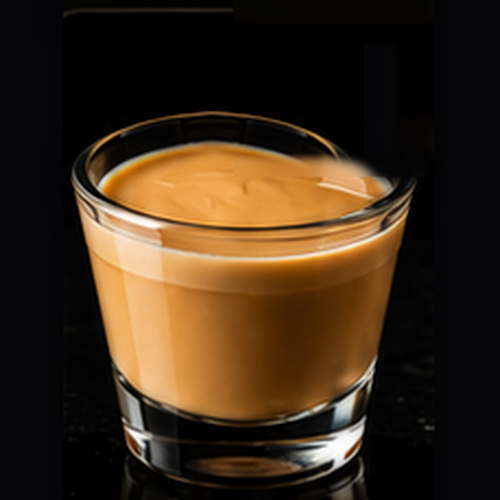 Peanut Butter Burrito craft shot with none listed on a dark bar background