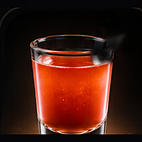 Pride served as a seven deadly sins shot with none listed on a dark bar background