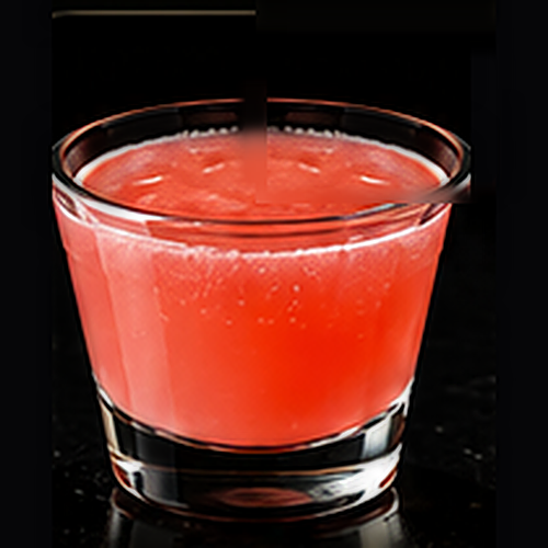 Regina George craft shot with splash of sprite on a dark bar background