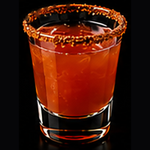 Sweet Heat Dream served in a rocks glass with none listed on a dark bar background