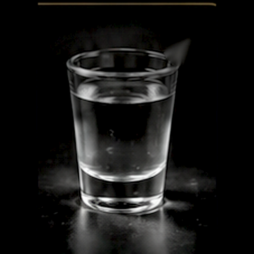 Wednesday Vodka served as a wednesday special with none listed on a dark bar background
